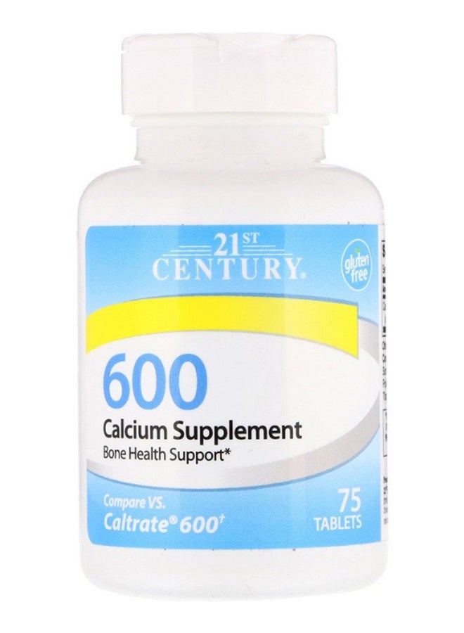 القرن الحادي والعشرون مكمل غذائي كالسيوم 600 لدعم صحة العظام - 75 قرصاً - Image 1